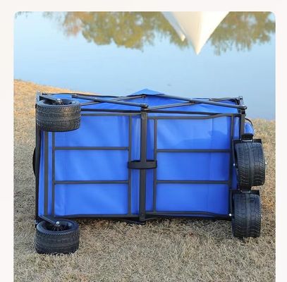 Heavy Duty Collapsible Folding Outdoor Utility Wagon for Camping and Picnic 100*58*54CM