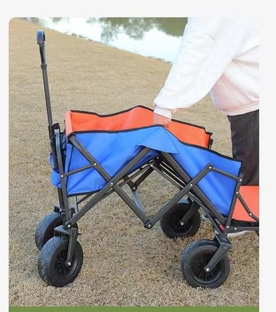 Heavy Duty Collapsible Folding Outdoor Utility Wagon for Camping and Picnic 100*58*54CM